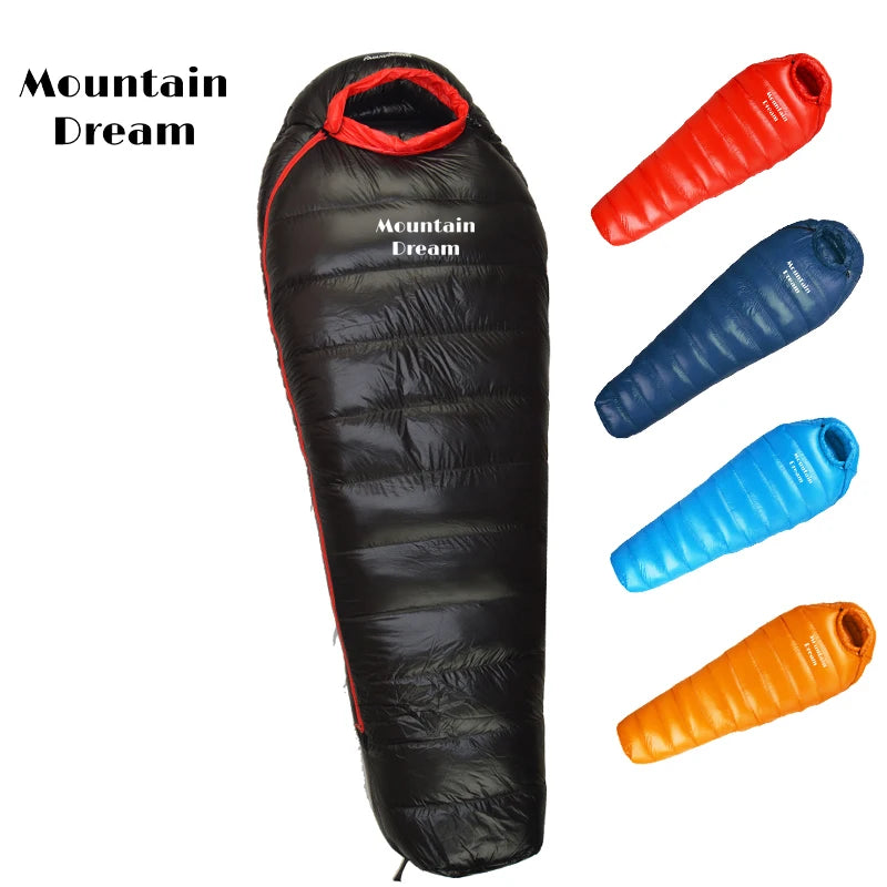 Winter Down Mummy Sleeping Bag - Warm White Goose Down for Three Seasons, Suitable for Camping Trips