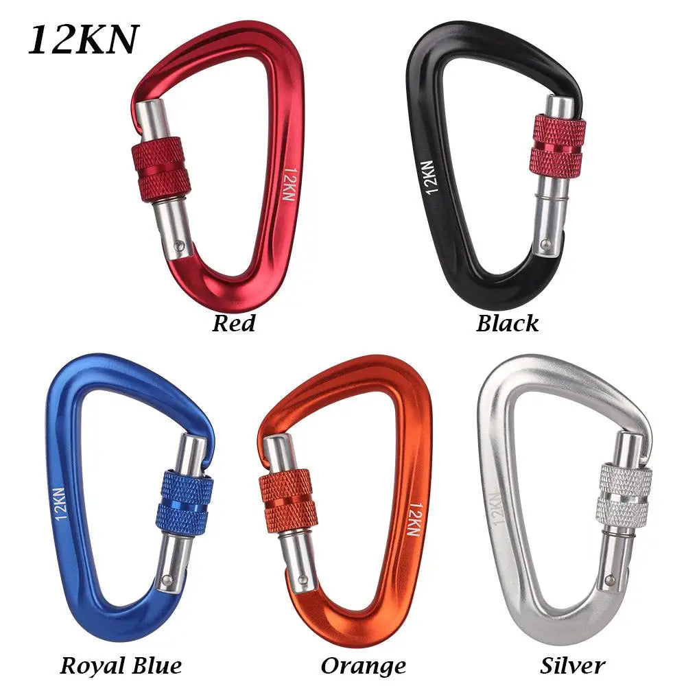 BLACKON D-Shaped Professional Carabiner with Security Master Lock: Secure Mountaineering and Climbing Gear