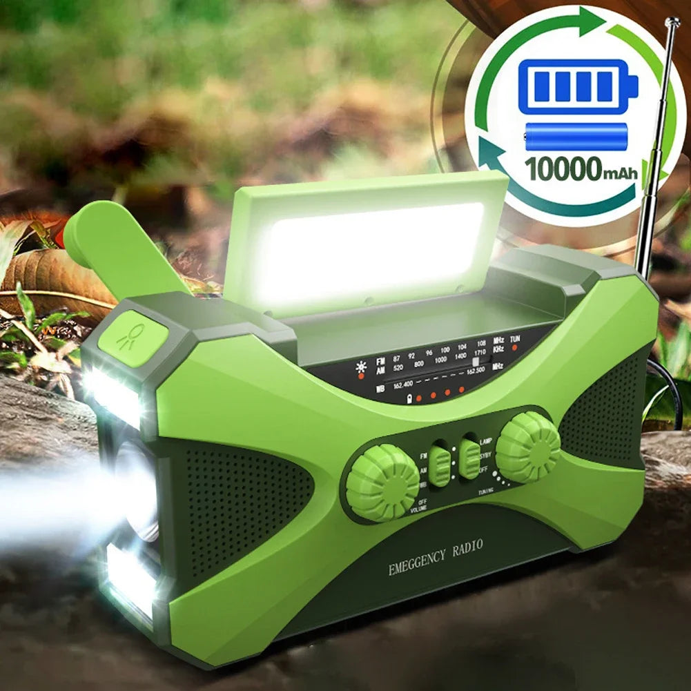 Outdoor Electric Generator Emergency Radio Hand Crank Generator USB Solar Power Supply LED Flashlight Emergency Survival Lamp