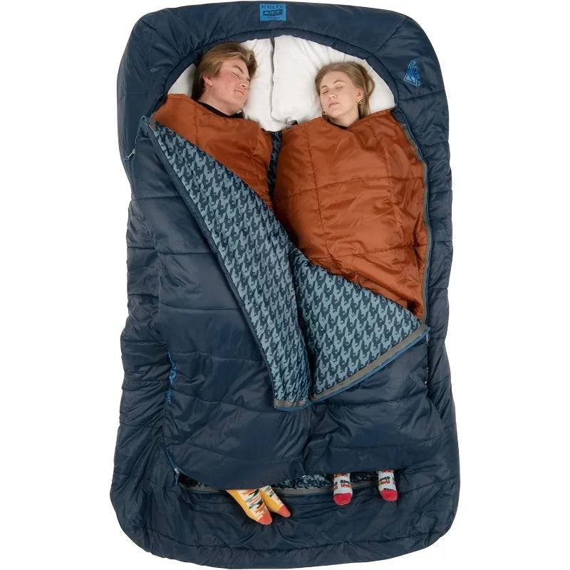 Comfort Double wide 20 Degree Sleeping Bag - Two-Person Synthetic Sleeping Bag for Couples & Family Camping