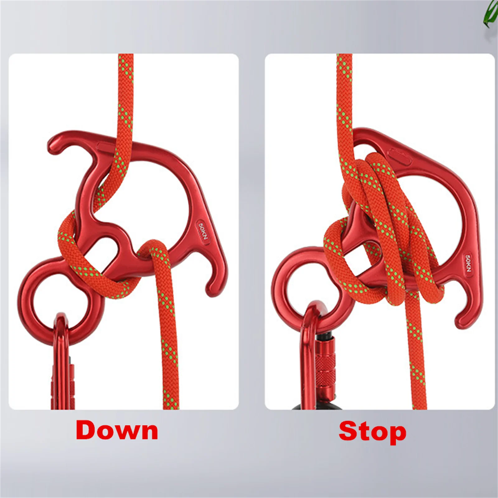 50KN Rescue Figure 8 Descender – Large Bent-Ear Belay Device for Rock Climbing and Peak Rescue