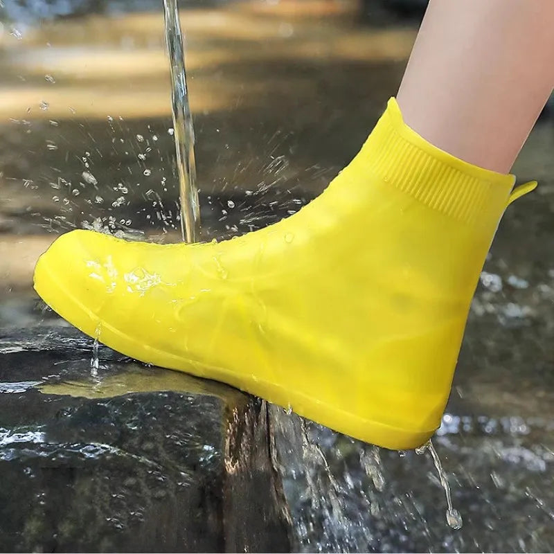 1 Pair Reusable Waterproof Shoe Covers - Non-Slip Silicone Rain Boots and Sneakers Protectors