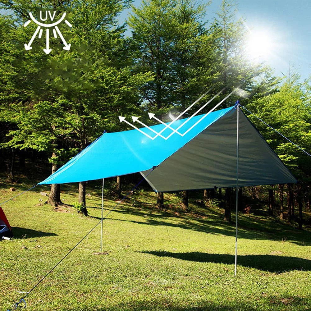 Tent Tarp Rain Sun Shade - Hammocks Shelter Waterproof Camping Survival Sun Shelter Picnic Awning Cover